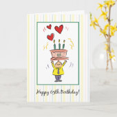 Carte 65e Anniversaire Coeurs (Fleur jaune)
