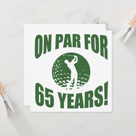 Carte 65e anniversaire de Golfer (Devant/Arrière en situation)