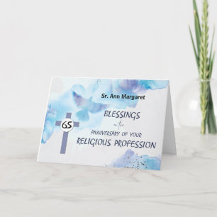 Carte 65e anniversaire de la religion