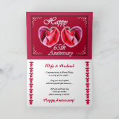 Carte 65e anniversaire de mariage Fern Filled Heart (Intérieur)