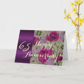 Carte 65e anniversaire de mariage roses (Fleur jaune)