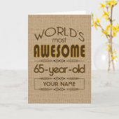 Carte 65e anniversaire du monde meilleur fabuleux (Fleur jaune)