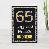 Carte 65e anniversaire : Floral Flowers Numéro, Nom pers (Devant)