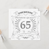 Carte 65e anniversaire Gag cadeau (Devant/Arrière en situation)