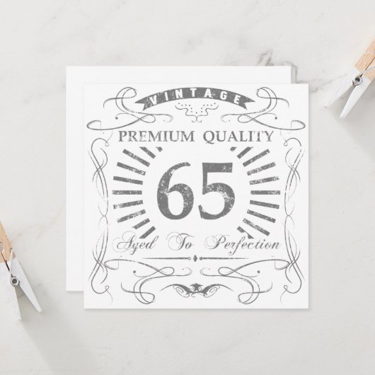 Carte 65e anniversaire Gag cadeau (Devant/Arrière en situation)