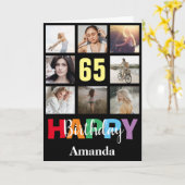 Carte 65e anniversaire heureux Collage photo moderne Noi (Fleur jaune)