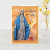 Carte 65e anniversaire Jubilé pour la soeur catholique, (Fleur jaune)