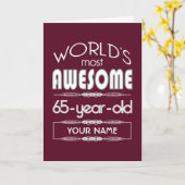 Carte 65e Anniversaire Mondes Meilleur Fabuleux Rouge fo (Fleur jaune)