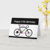 Carte 65e anniversaire Motivational Vélo vélo vélo vélo (Fleur jaune)