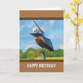 Carte 65e anniversaire, Pélican avec Golf Ball Card (Fleur jaune)