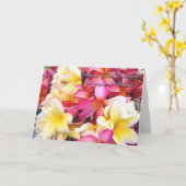 Carte 65e anniversaire pour Fleurs Mum Plumeria (Fleur jaune)