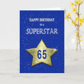 Carte 65e anniversaire pour une Superstar (Fleur jaune)