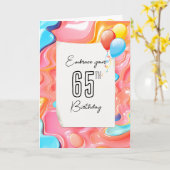 Carte 65e anniversaire Psychedelic 3D Abstrait (Fleur jaune)