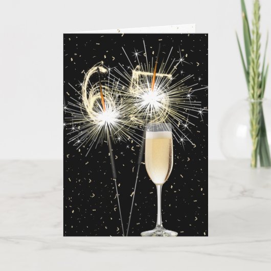 Carte 65e anniversaire Sparklers au vin blanc (Devant)