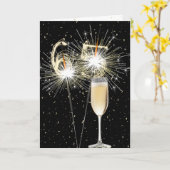 Carte 65e anniversaire Sparklers au vin blanc (Fleur jaune)