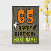 Carte 65e anniversaire : Thème d'Halloween Éffrayant, No (Fleur jaune)