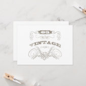 Carte 65e anniversaire vintage (Devant/Arrière en situation)