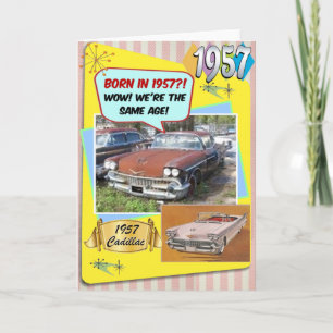 Carte 65e anniversaire ! Wow, même âge que cette Chevy 1