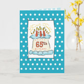 Carte 65e gâteau d'anniversaire (Fleur jaune)