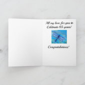 Carte 65e+Pour mon mari Bleu Dragonfly Anniversaire (Intérieur)