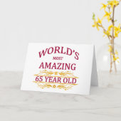 Carte 65ème. Anniversaire (Fleur jaune)