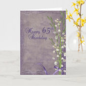 Carte 65ème anniversaire avec lis de la vallée (Fleur jaune)