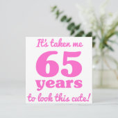 Carte 65ème anniversaire mignon pour les femmes (Debout devant)