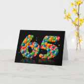 Carte 65th birthday with numbers formed from balls (Fleur jaune)