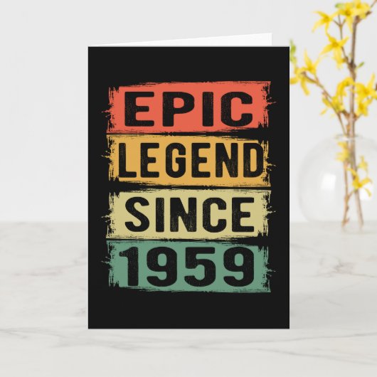 Carte 66 Ans Anniversaire 1959 Légende épique 66e annive (Fleur jaune)