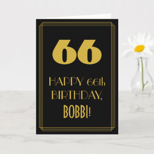 Carte 66e anniversaire - Art Déco Inspiré Look "66" & No