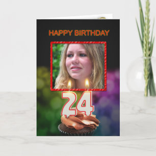 Carte 66e anniversaire avec gâteau et bougies