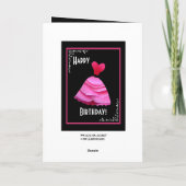 Carte 66e anniversaire fabuleux avec robe rose (Dos)