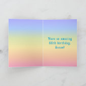 Carte 66e anniversaire — Fun Cake & Candles, avec nom pe (Intérieur)