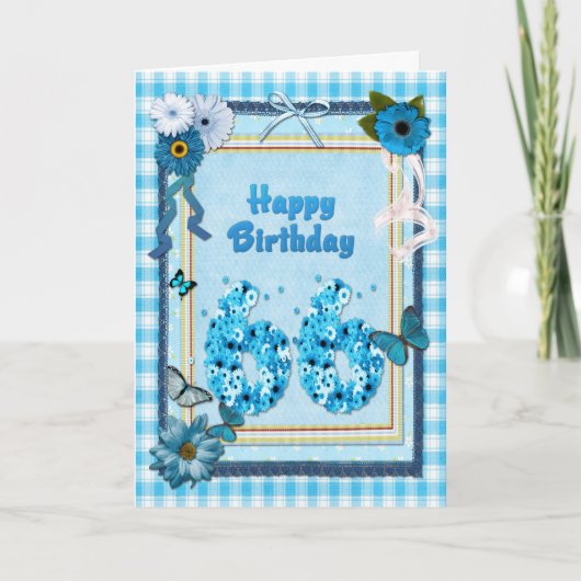 Carte 66e Birthday with a scrapbook effect (Devant)