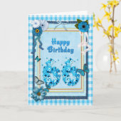 Carte 66e Birthday with a scrapbook effect (Fleur jaune)
