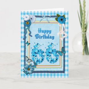 Carte 66e Birthday with a scrapbook effect