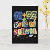 Carte 67 + 33 Jours d'École Classe Colorée (Fleur jaune)
