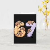 Carte 67 Animals Funny 67 Brainrot Youth Kids Sloth 67  (Fleur jaune)