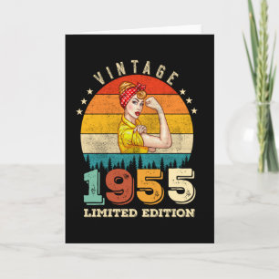 Carte 67 ans Femmes Anniversaire 1955 Vintage 67e annive