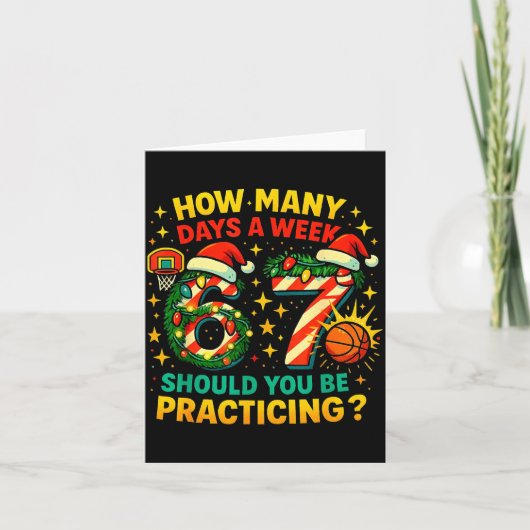 Carte 67 Basketball Christmas Funny Practice Meme Gift  (Devant)