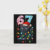 Carte 67 Black Cat Christmas Ice Cream Drip Santa Hat Si (Fleur jaune)
