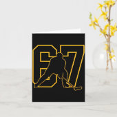 Carte 67 Brainrot Youth Ice Hockey Drip - Funny Kids 67 (Fleur jaune)