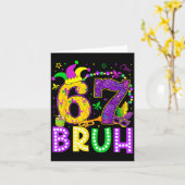 Carte 67 Bruh Mardi Gras Funny Carnival Meme Slang Gen A (Fleur jaune)