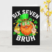 Carte 67 Bruh Six Seven Drôle 6 7 Mème Saint-Patrick L (Fleur jaune)