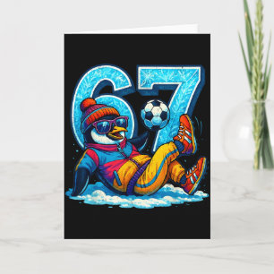 Carte 67 Cadeau drôle de foot de pingouin d'hiver drôle
