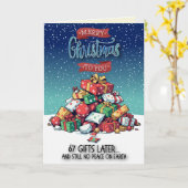 Carte 67 Cadeaux Noël drôle (Fleur jaune)