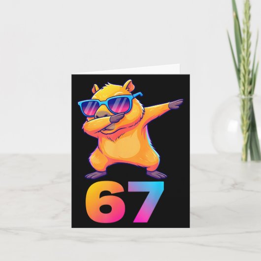 Carte 67 Capybara Six Seven Meme Animal Cool Capybara Da (Devant)