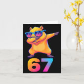 Carte 67 Capybara Six Seven Meme Animal Cool Capybara Da (Fleur jaune)