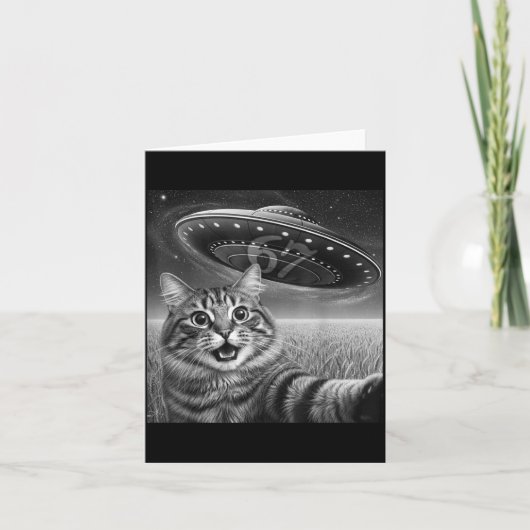 Carte 67 Cat Selfie With Alien Ufos Funny Cat Six Seven (Devant)