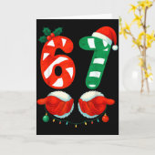 Carte 67 Christmas 6 7 Meme Cute Candy Cane 67 Meme Xmas (Fleur jaune)